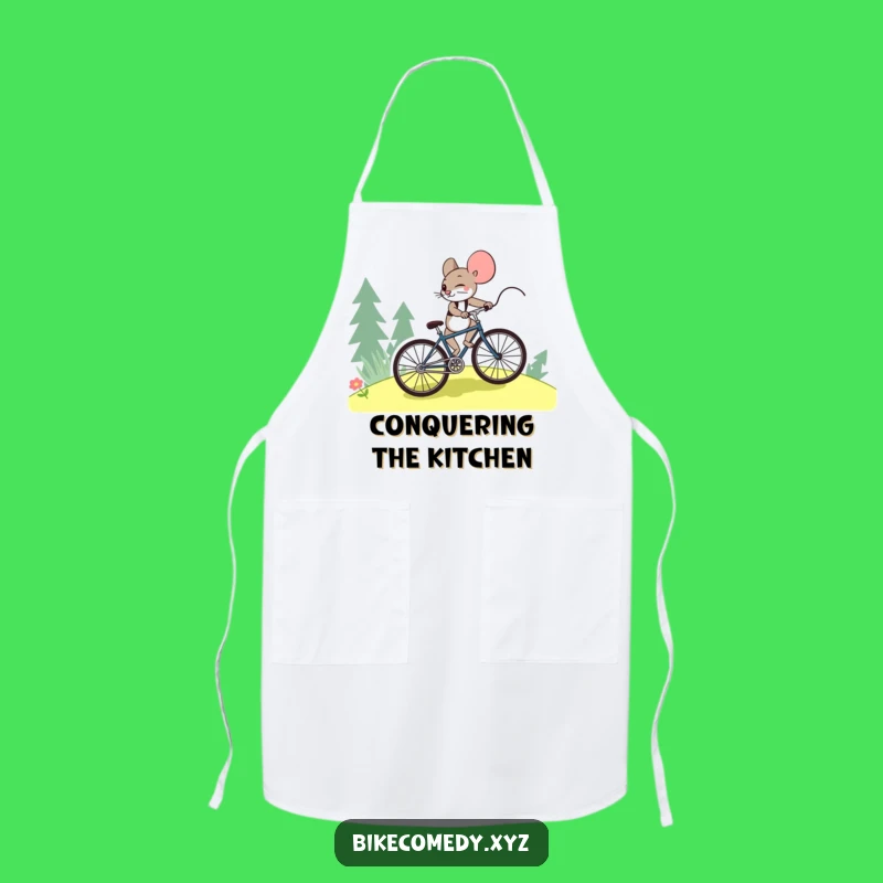 Funny Mouse Bicycle Apron: Cook with Determination and Style