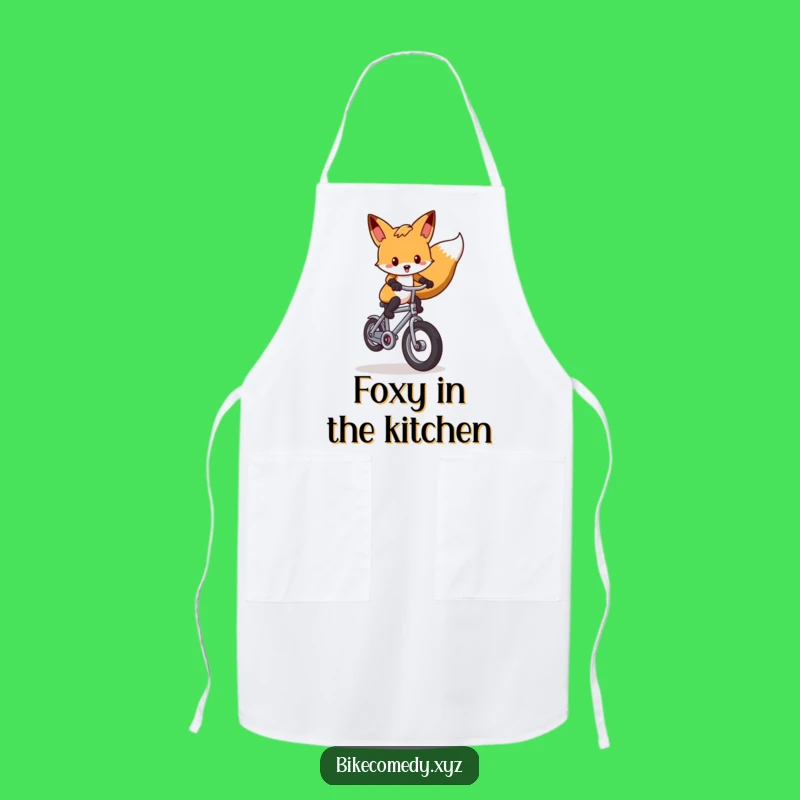 Funny Fox Wheelie Apron: Cook Up Laughs with This Bicycle Chef's Wear