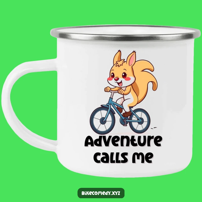 Funny Squirrel Bicycle Camping Mug: Downhill Adventures in the Great Outdoors