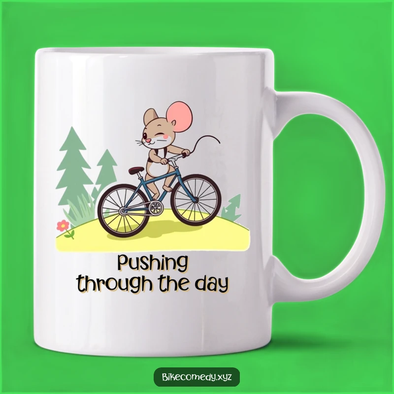 Funny Mouse Bicycle Mug: Inspirational Uphill Struggle Gift for Achievers