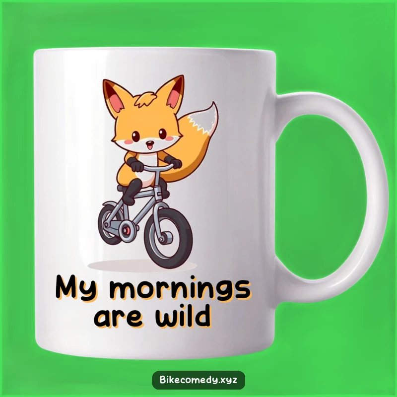 Funny Fox Wheelie Mug: A Hilarious Bicycle Trick Gift for Pranksters