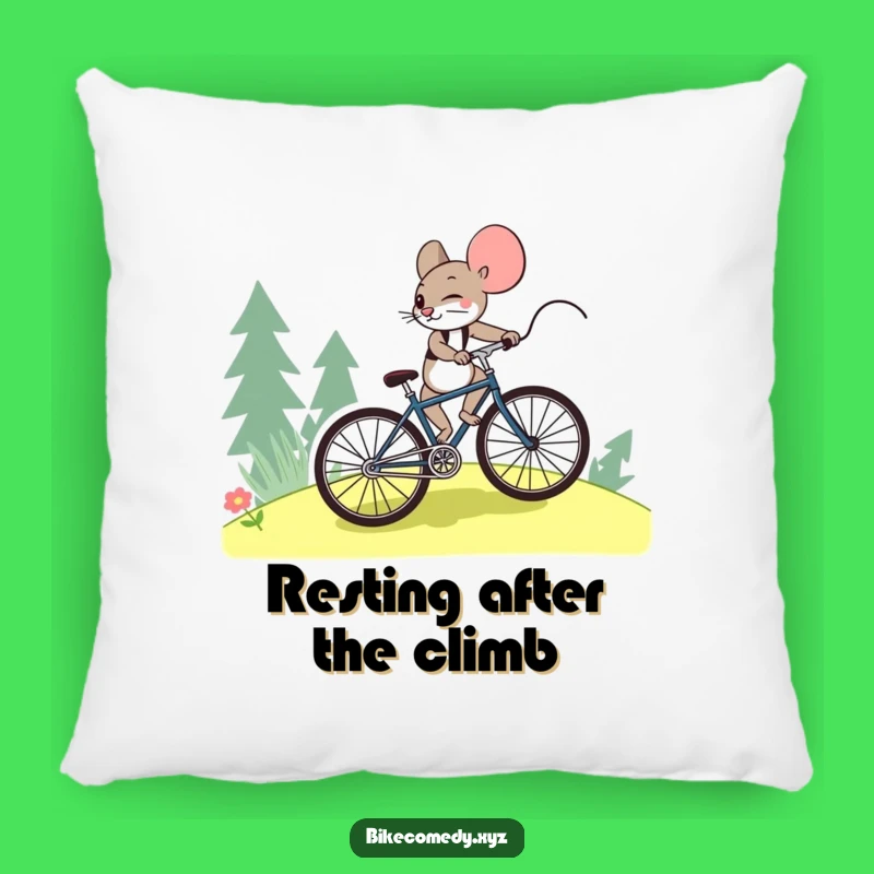 Funny Mouse Bicycle Pillow: Snuggle Up with Determination and Comfort