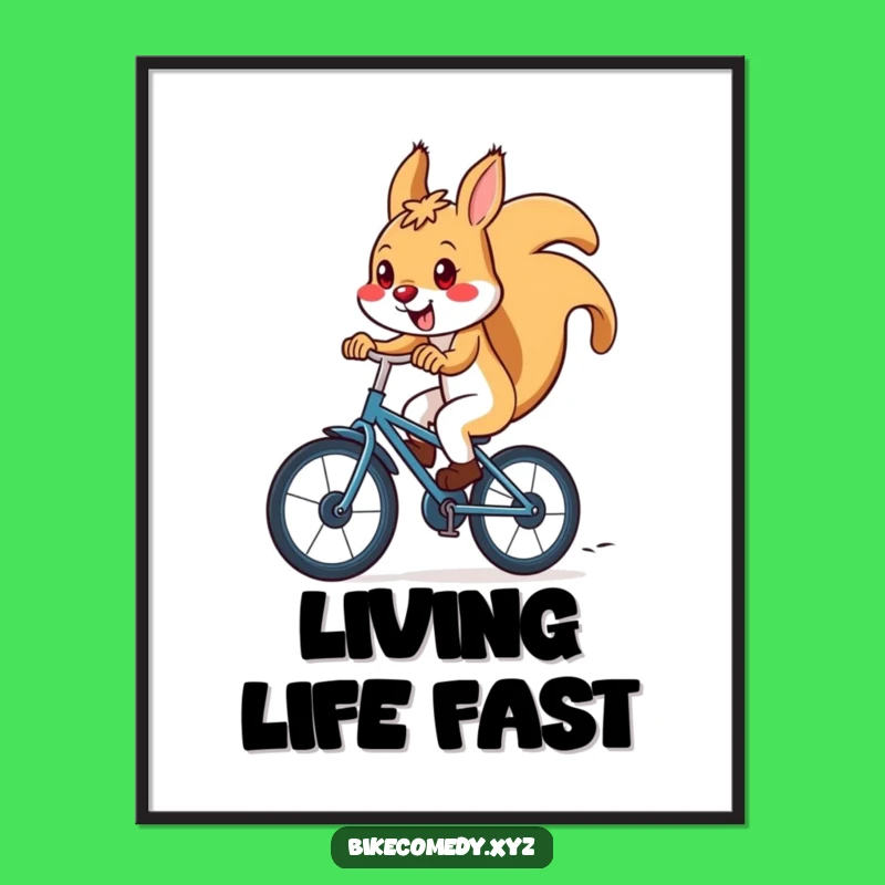 Funny Squirrel Bicycle Digital Art: Instant Download of Downhill Excitement