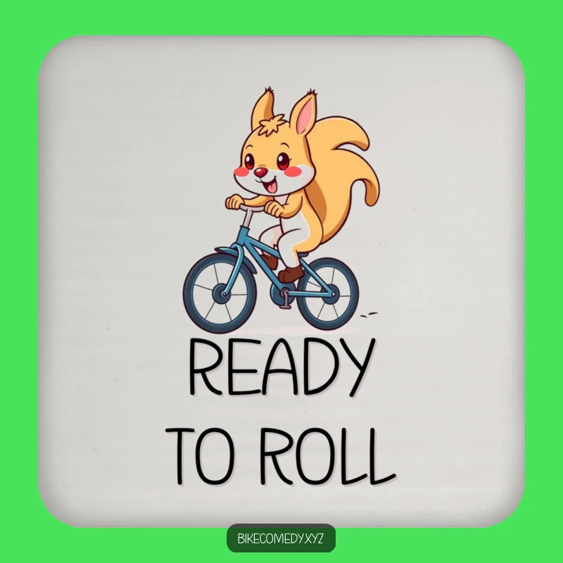 Funny Squirrel Bicycle Drink Coaster: Protect Tables with Downhill Speed