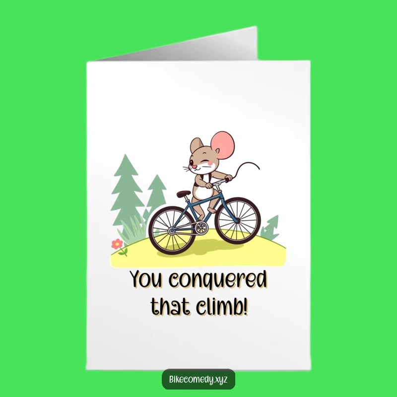 Free Printable Mouse Congrats Card: Victorious Downloadable Gift for Achievements