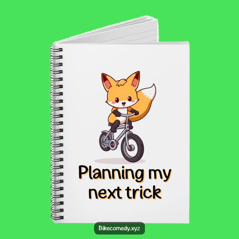 Funny Fox Wheelie Notebook: Jot Down Ideas with This Bicycle Trick Journal