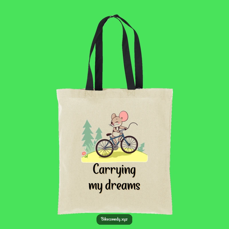 Funny Mouse Bicycle Tote Bag: Carry Your Ambition with Uphill Style