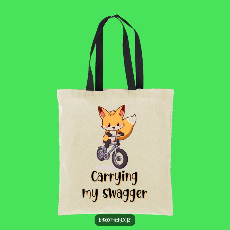 Funny Fox Wheelie Tote Bag: Carry Your Laughs with This Bicycle Fun Accessory